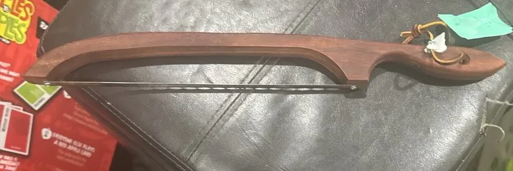 Vintage Wooden Handle Fiddle Bow Bread Slicing Knife